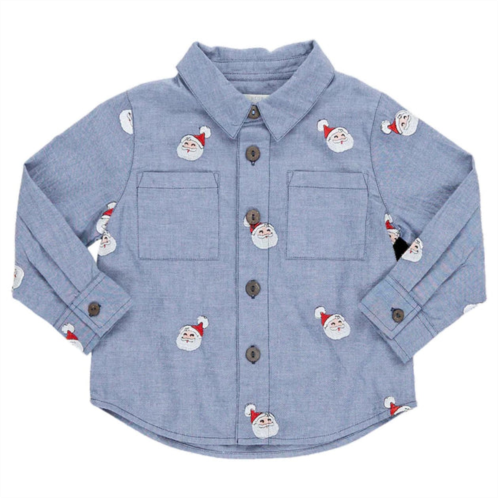 PINK CHICKEN boys jack shirt in santa embroidery