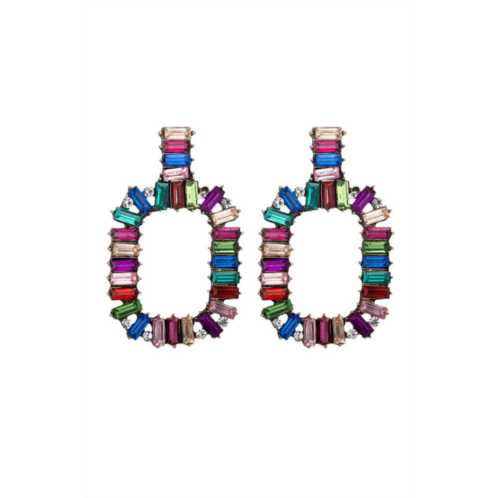 Eye Candy LA zahara rainbow multicolor statement earrings