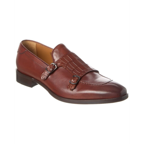 Ted Baker seyie double monk croc-embossed leather loafer