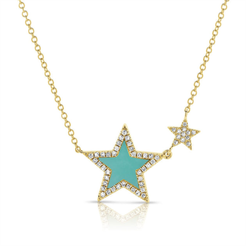 Sabrina Designs 14k gold & diamond turquoise star necklace