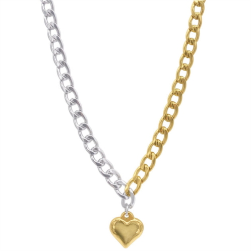 Adornia water resistant crystal heart tennis chain necklace gold