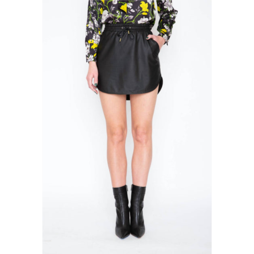 Never a Wallflower faux leather track skirt in black