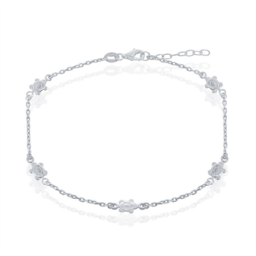 Simona sterling silver turtles anklet