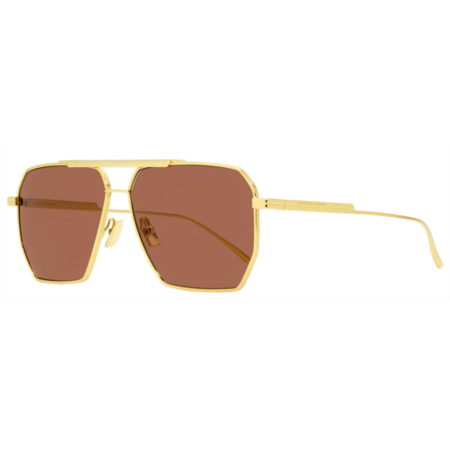 Bottega Veneta mens square sunglasses bv1012s 005 gold 60mm
