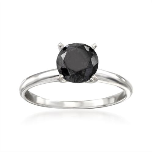 Ross-Simons black diamond solitaire ring in 14kt white gold