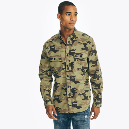 Nautica mens sustainably crafted camouflage flannel shirt