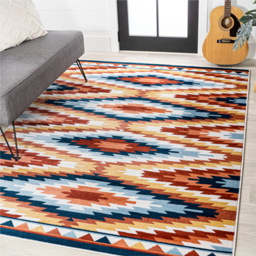 JONATHAN Y konya diamond kilim geometric yellow/red/blue area rug