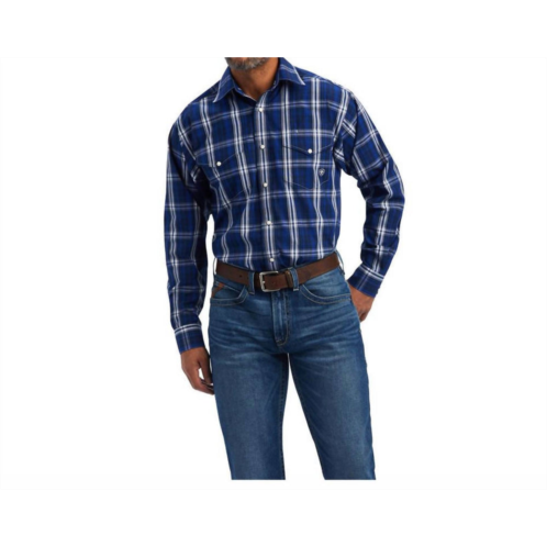 ARIAT pro burke classic long sleeve snap western shirt in sapphire