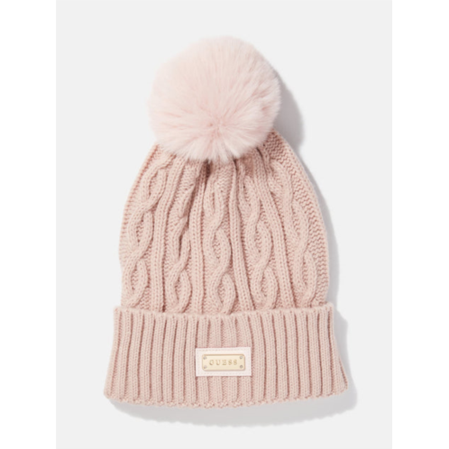 Guess Factory cable-knit pom beanie