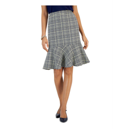 Kasper womens tweed flounce pencil skirt