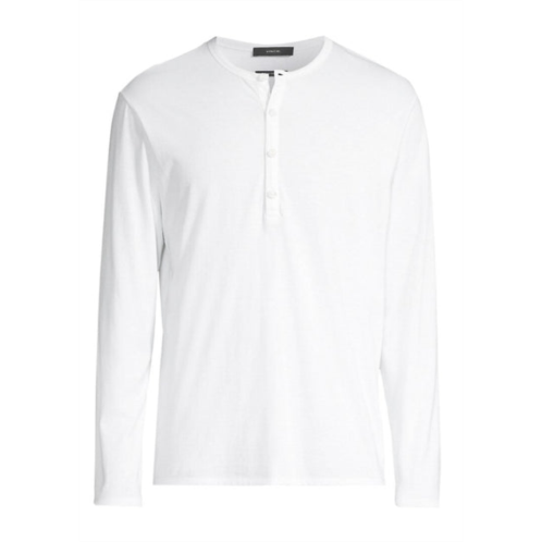 Vince mens l/s pima cotton henley optic white long sleeve t-shirt
