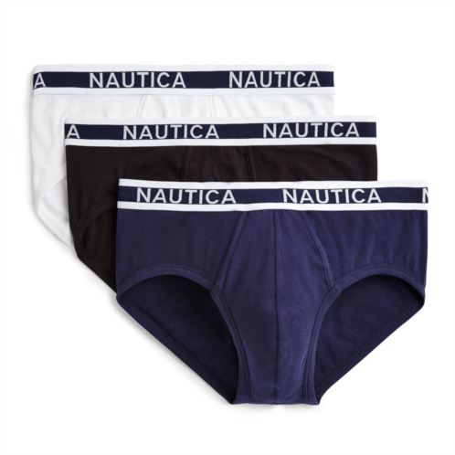 Nautica mens stretch cotton boxer briefs, 3-pack