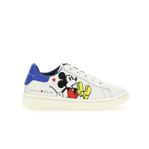 Master of Arts white mickey blue tab sneakers