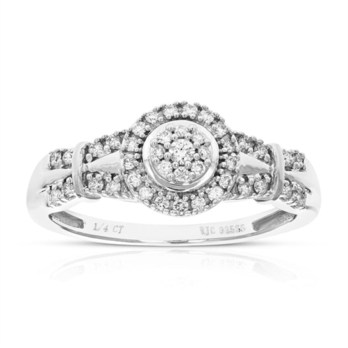 Vir Jewels 1/4 cttw round cut lab grown diamond engagement ring for women .925 sterling silver prong set