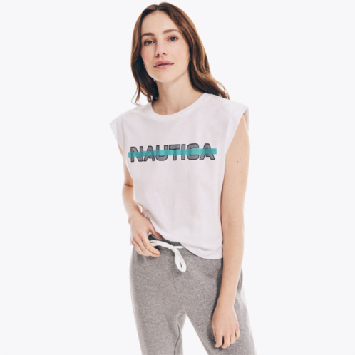 Nautica womens sleeveless logo t-shirt