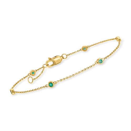 RS Pure ross-simons emerald station bracelet in 14kt yellow gold