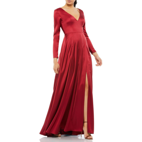Mac Duggal plus womens satin formal cocktail and party dress