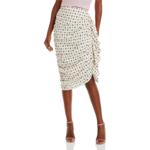Rhode felicity womens ruffled midi asymmetrical skirt