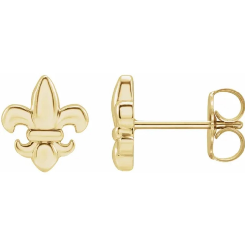 Pompeii3 14k white or yellow fleur-de-lis earrings