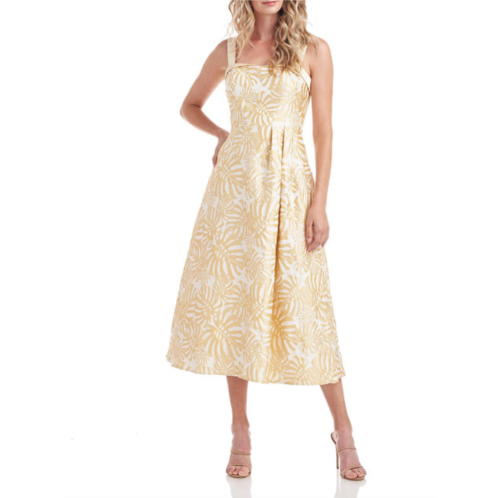 Kay Unger New York womens jacquard sleeveless cocktail and party dress