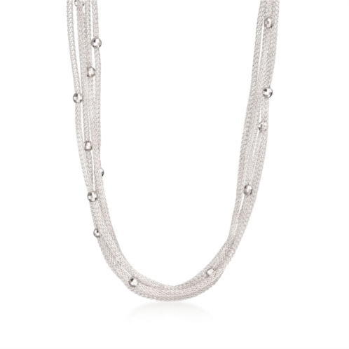 Ross-Simons italian sterling silver 5-strand beaded mesh necklace