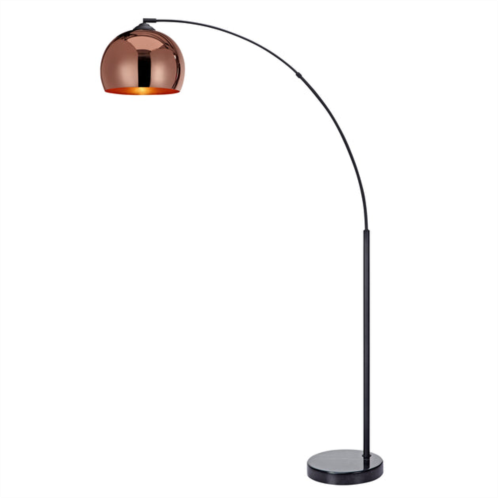 Teamson home arquer arc 66.93 metal floor lamp with bell shade