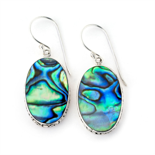 Samuel B. Jewelry sterling silver oval coral balinese design drop earrings