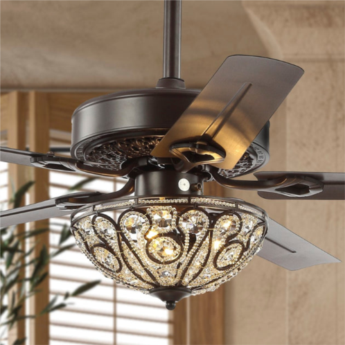 JONATHAN Y ali 48 3-light wrought iron led ceiling fan with remote