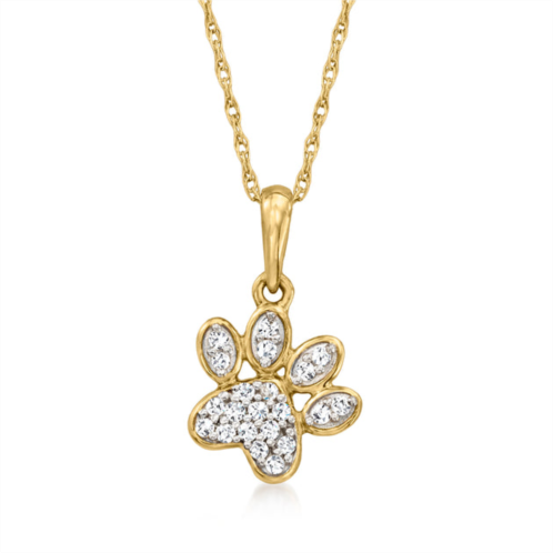 Canaria Fine Jewelry canaria diamond paw print pendant necklace in 10kt yellow gold