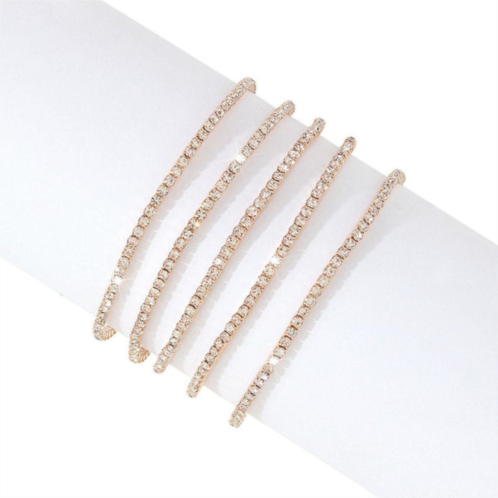 Adornia multi stretch crystal bracelet set gold