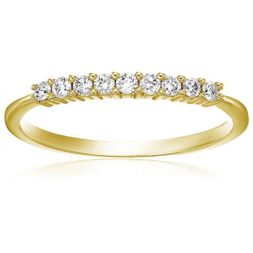 Vir Jewels 1/5 cttw diamond wedding band 14k white or yellow gold 9 stones prong set round