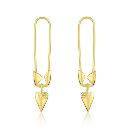 Adornia safety pin dangle earrings gold