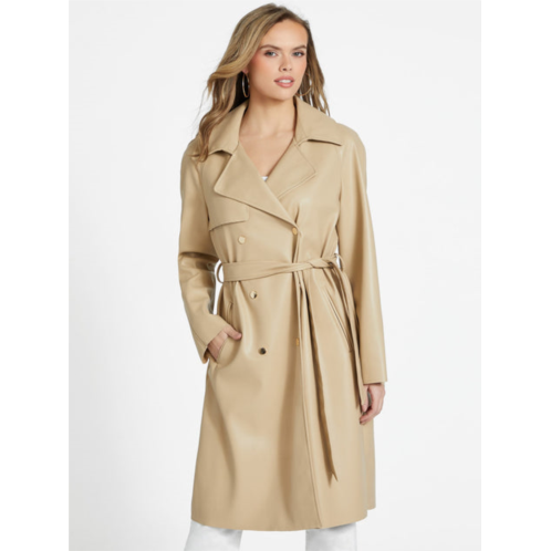Guess Factory rosalyn faux-leather trench coat
