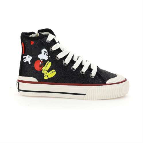 Master of Arts black mickey leopad high top sneakers