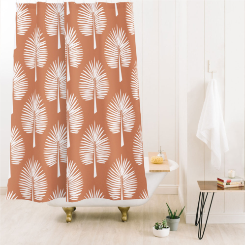 Deny Designs coastl studio wide palm terra cotta shower curtain