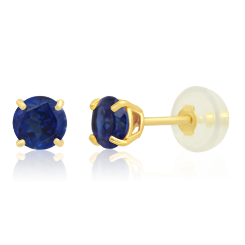 MAX + STONE 14k white or yellow gold round small 4mm gemstone stud earrings