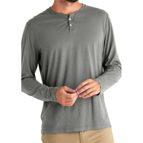 FREE FLY bamboo heritage henley in fatigue