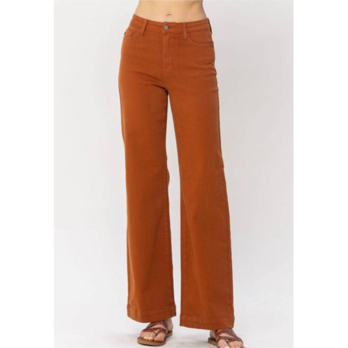 Judy Blue high waist straight jeans in auburn orange