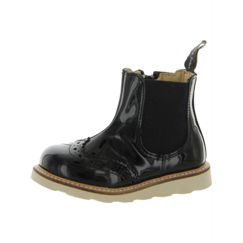 Young Soles francis girls patent leather pull on chelsea boots