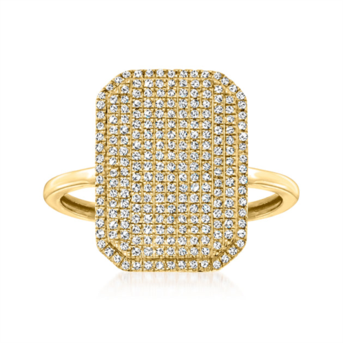 Ross-Simons pave diamond rectangular ring in 14kt yellow gold