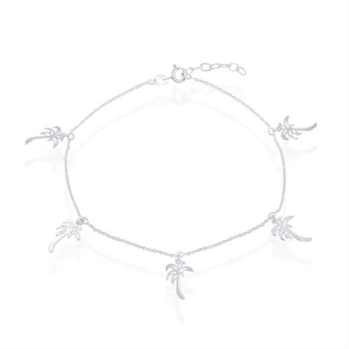 Simona sterling silver dangling palm trees anklet