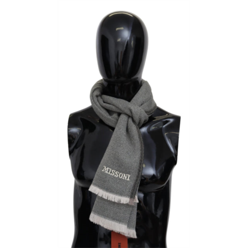 Missoni zigzag pattern cashmere unisex neck mens scarf