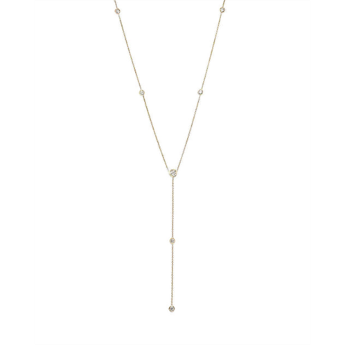 Diana M. 14 kt yellow gold, 18 diamonds-by-the-yard necklace featuring 0.75 cts tw round diamonds