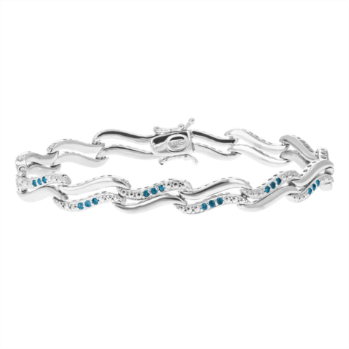 Vir Jewels 1/2 cttw blue diamond tennis bracelet .925 sterling silver with rhodium infinity