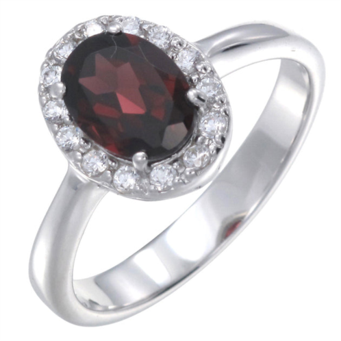 Vir Jewels sterling silver garnet ring (1.10 ct)