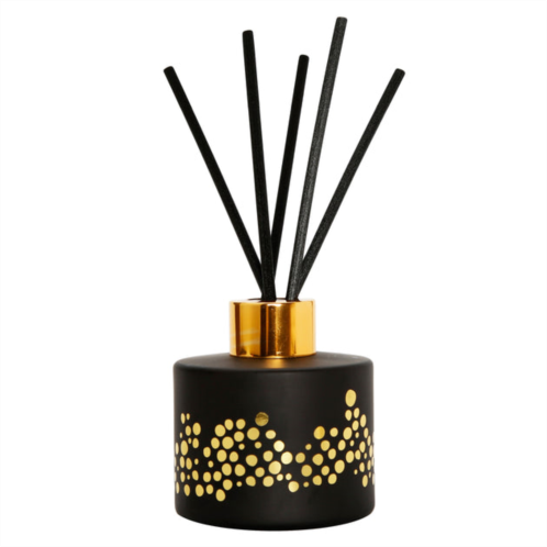 Vivience gold spotted black bottle diffuser, english pear & frees aroma