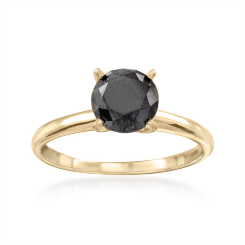 Ross-Simons black diamond solitaire ring in 14kt yellow gold