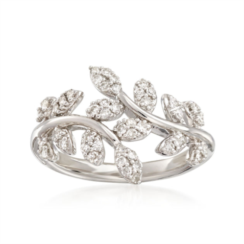 Ross-Simons diamond laurel leaf bypass ring in sterling silver