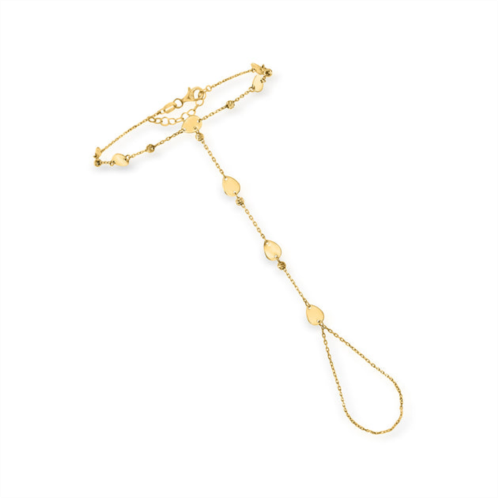 RS Pure ross-simons 14kt yellow gold disc station hand chain bracelet