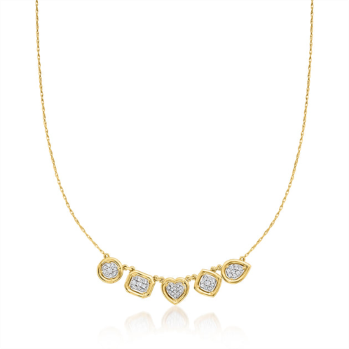 Ross-Simons diamond multi-shape station necklace in 18kt gold over sterling